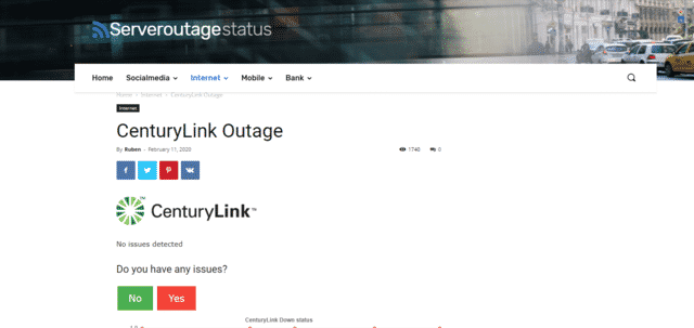 century link internet outage serveroutagestatus