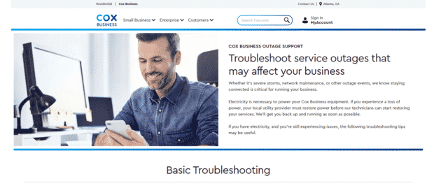 cox internet outage coxbusinessoutage