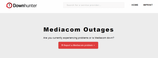 downhunter mediacom internet outage