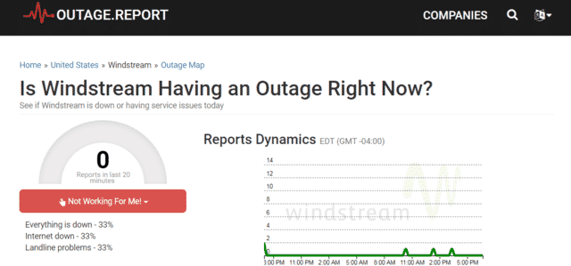 outagereport windstream internet outage