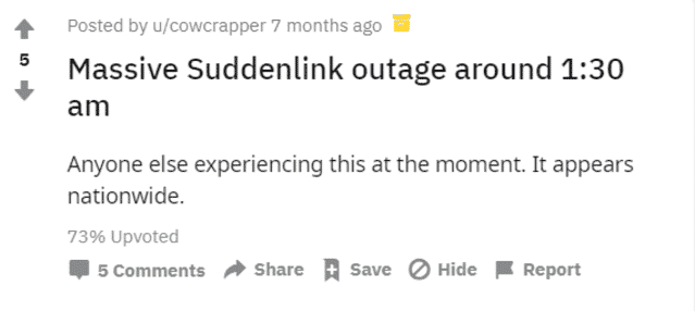 reddit suddenlink internet outage
