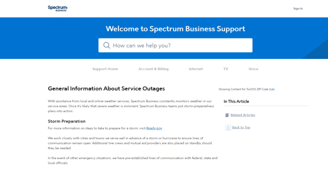 spectrum internet outage spectrumbusiness