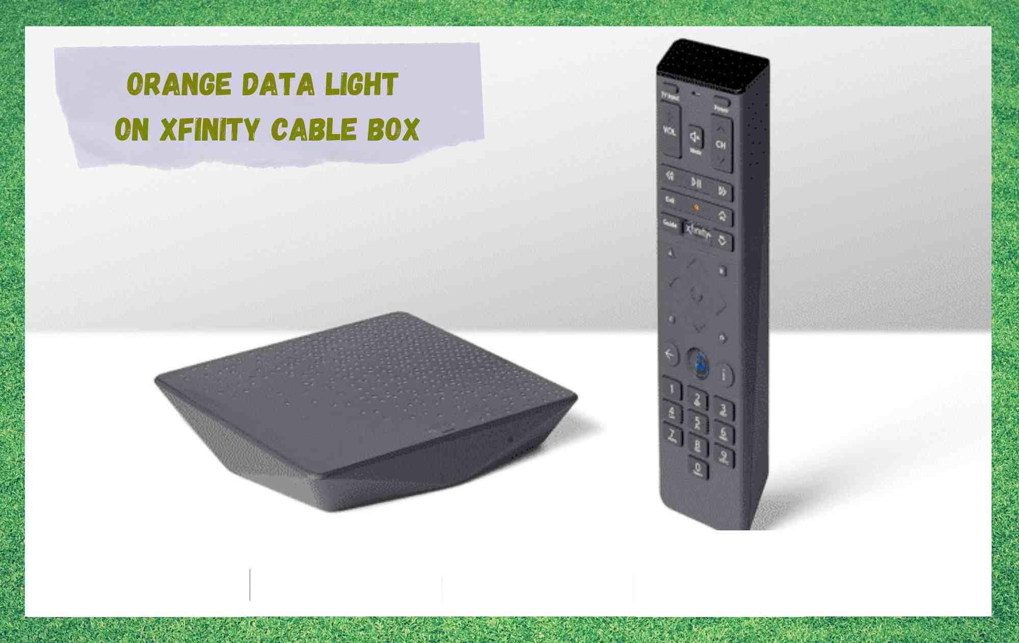 orange data light on xfinity cable box