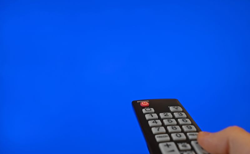 TV screen blank or blue