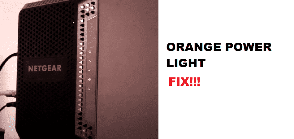 netgear router orange power light