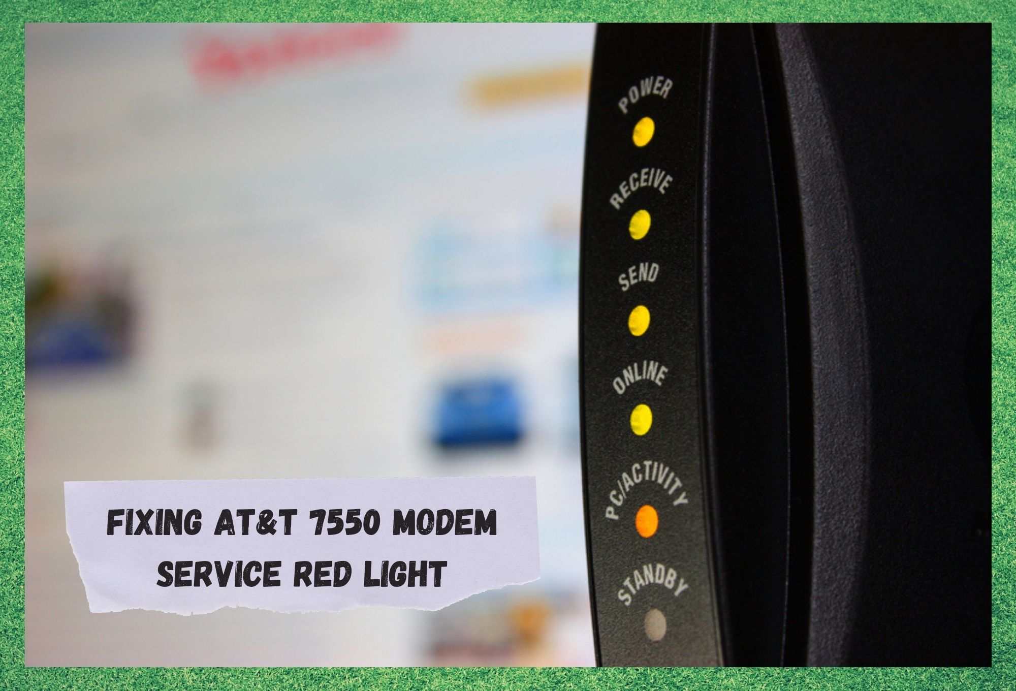 att 7550 modem service light red