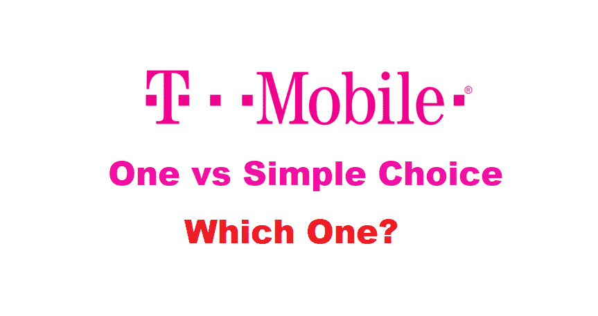 tmobile one vs simple choice