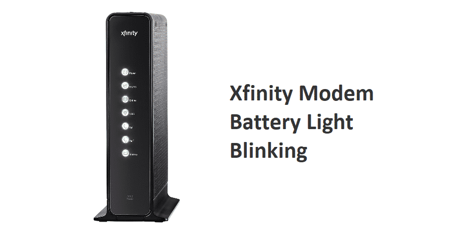 xfinity modem battery light blinking