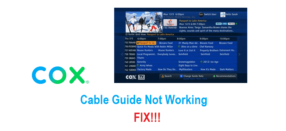 cox cable guide not working