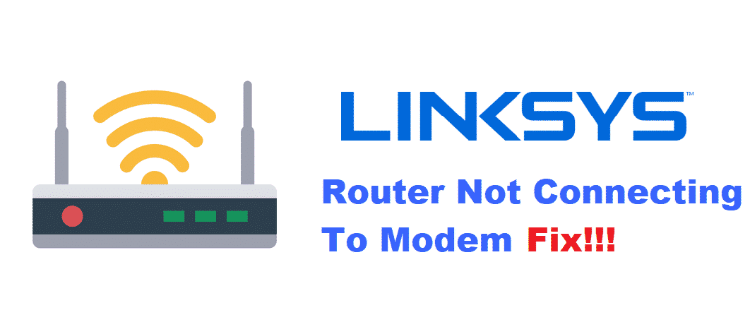 linksys router not connecting to modem