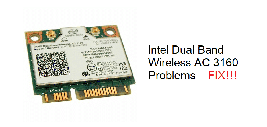 intel dual band wireless ac 3160 problems