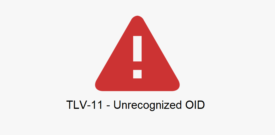 tlv-11 - unrecognized oid