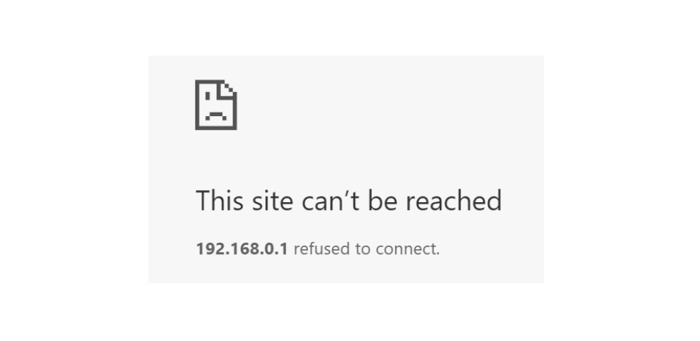 192.168.0.1 refused to connect