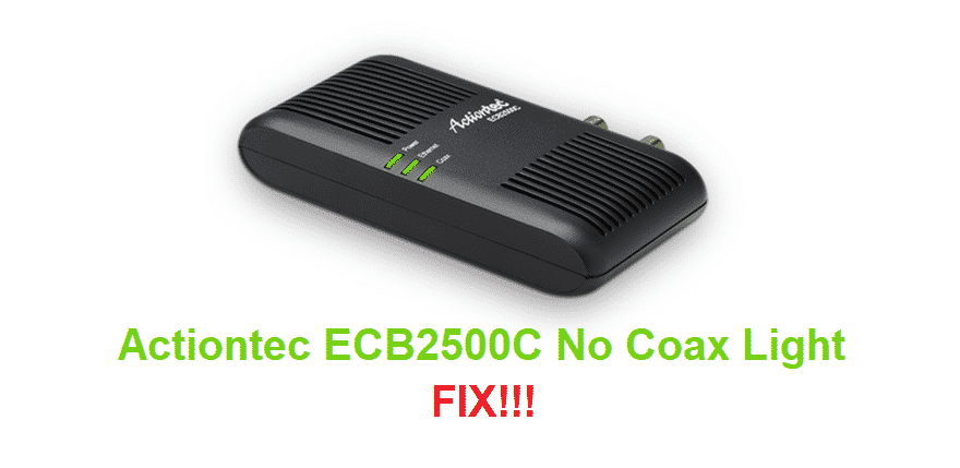 actiontec ecb2500c no coax light