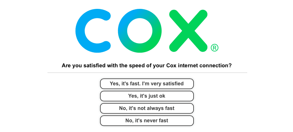 cox survey pop up