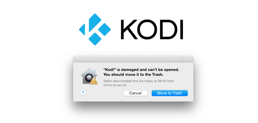 kodi is damaged and cannot be opened