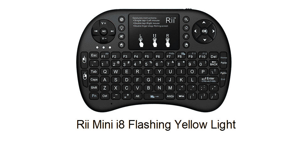rii mini i8 flashing yellow light