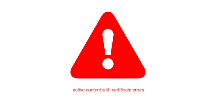 active content with certificate error