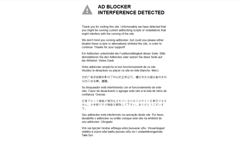 ad blocker interference detected