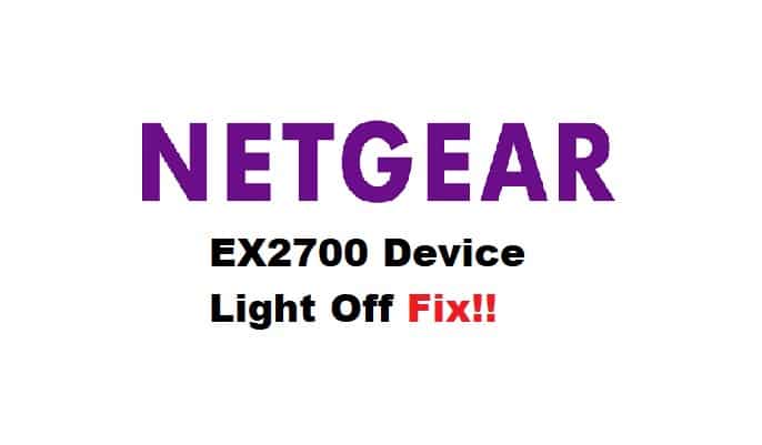 netgear ex2700 device light off