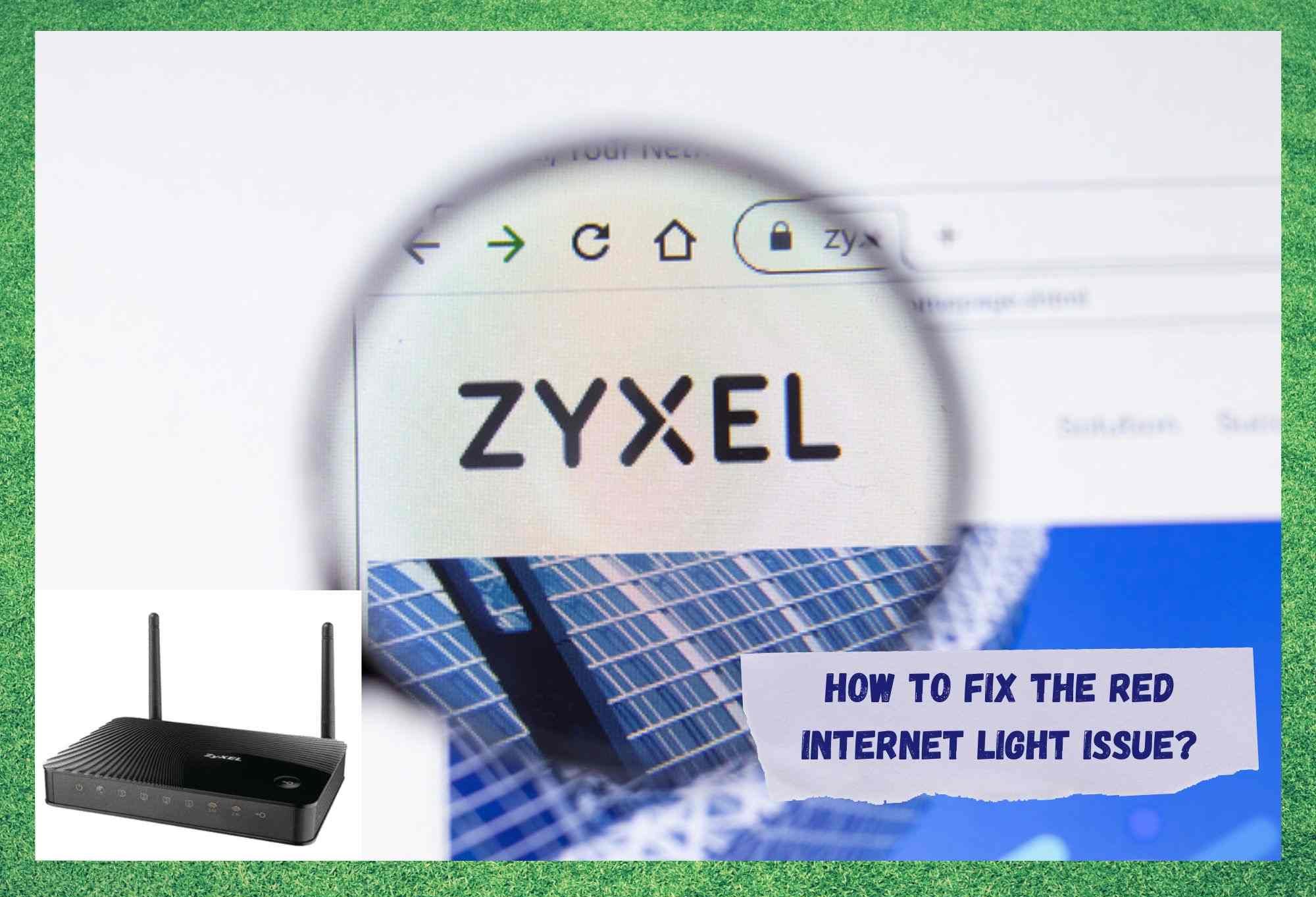 zyxel router red internet light